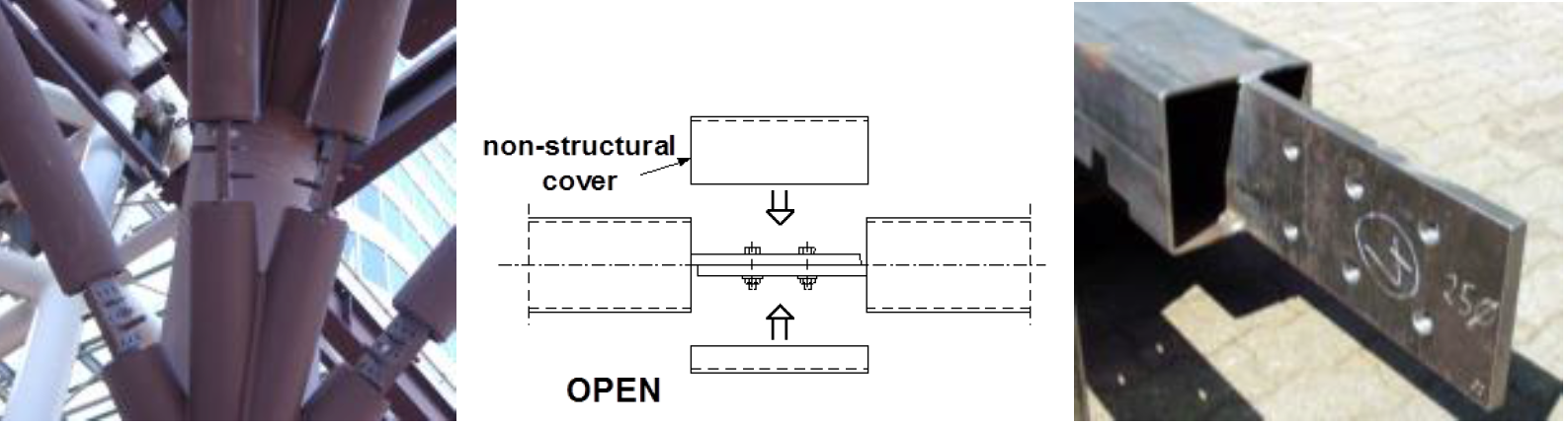 HSS Splices 4 Figure 4: Hidden connection concept, with non-visible bolts beneath a non-structural, shaped cover