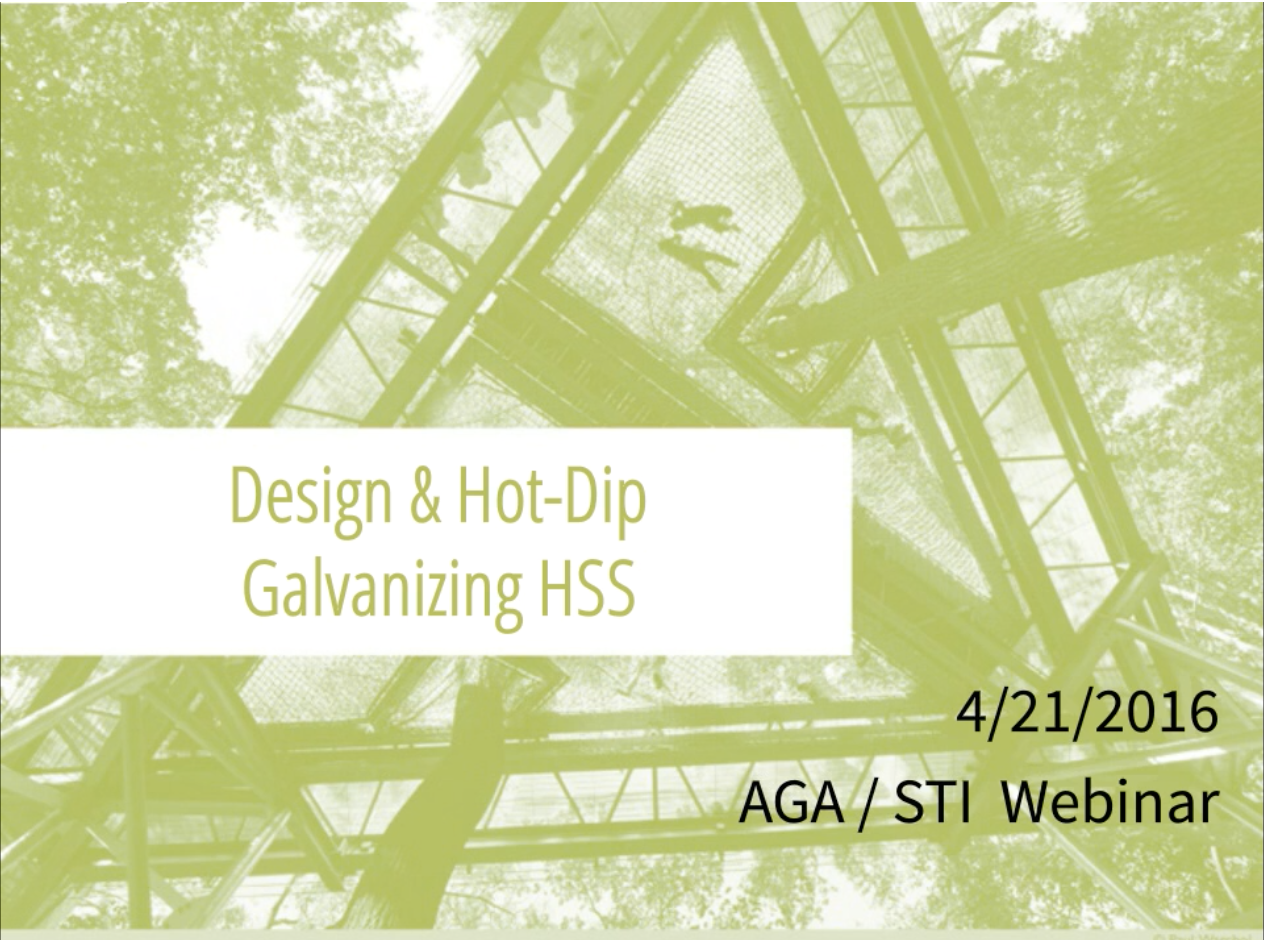 HSS Webinars On Demand 50 Hot Dip Galvanizing HSS Cover HSS Webinars On Demand