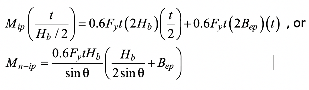Stepped HSS T- and Cross-Connections Under Branch In-Plane and Out-of-Plane Bending 7 SteppedHSS T Cross Connections Equation2 screen Shot 2020 05 12 at 8.36.21 PM Stepped HSS T- and Cross-Connections Under Branch In-Plane and Out-of-Plane Bending