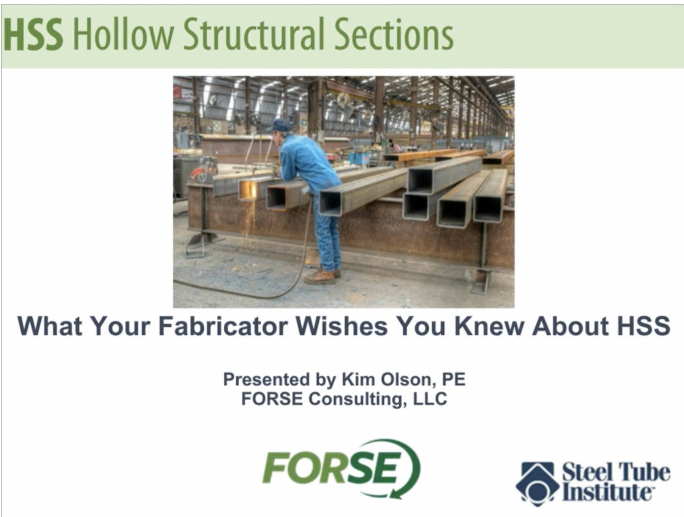 HSS Webinars On Demand 51 What Your Fabricator Wishes You Knew About HSS Cover HSS Webinars On Demand