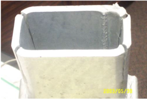 Galvanizing HSS 3 Figure 2A: Examples of corner cracking in square and rectangular HSS, during hot-dip galvanizing