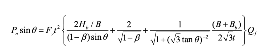 Rectangular HSS K-Connections with Zero Gap 6 Zero Gap Equation 1