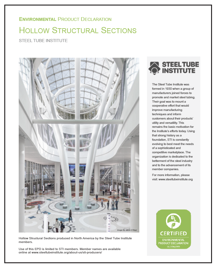 EPD: Achieving Green Goals With HSS 2 STI industry average EPD for non-fabricated HSS