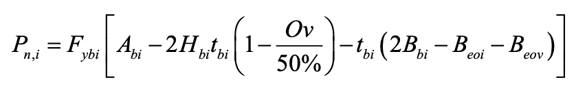 Overlapped HSS K-Connections: To Weld or Not Weld the Hidden Toe? 7 Equation 1 - Hidden Toe in Overlapped K-Connections