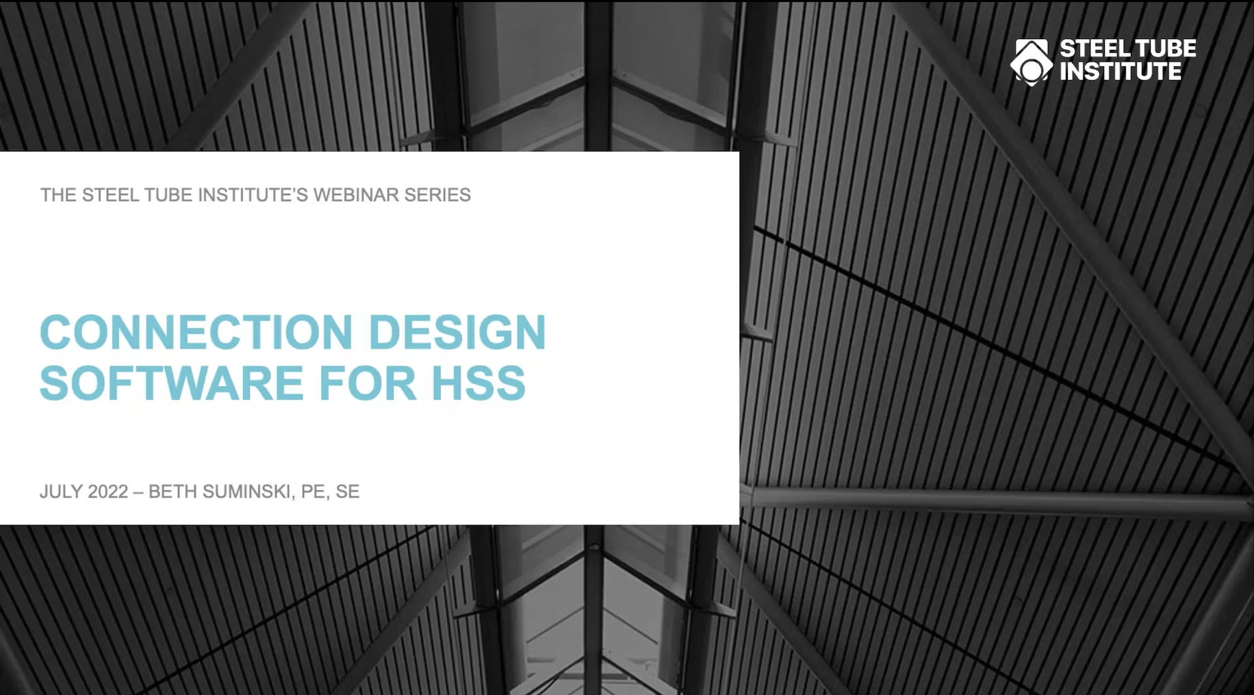 HSS Webinars On Demand 26 Connection Design Software For HSS - Webinar On Demand cover