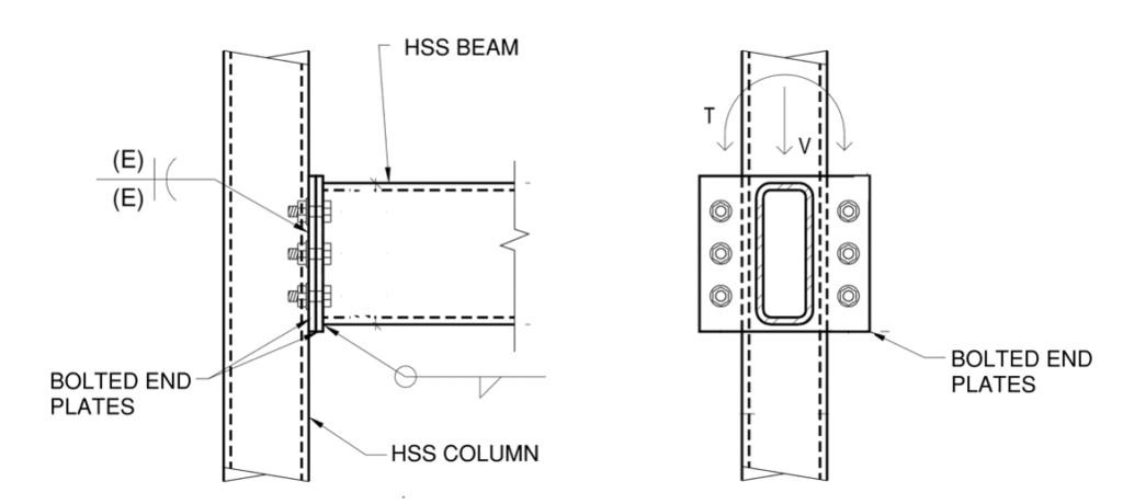 HSS Beam to HSS Column Connections 11 Bolted End Plate Connection